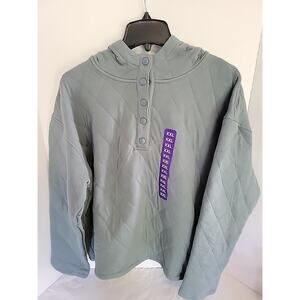 Land's End Quilted Hooded Pullover Women Size XXL